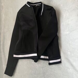 C&C California Black and White Bomber Jacket with Modern Trim